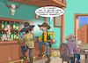 Cartoon: Shoot out (small) by Joshua Aaron tagged facebook,social,media,wilder,westen,western,cowboys,saloon