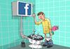 Cartoon: Toilette (small) by Joshua Aaron tagged facebook,likes,klo,toilette,user,stuhlgang,spülung,wc