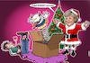 Cartoon: Weihnachtsgeschenk (small) by Joshua Aaron tagged wirtschaftskrise,lockdown,pandemie,covid,corona,angi,merkel