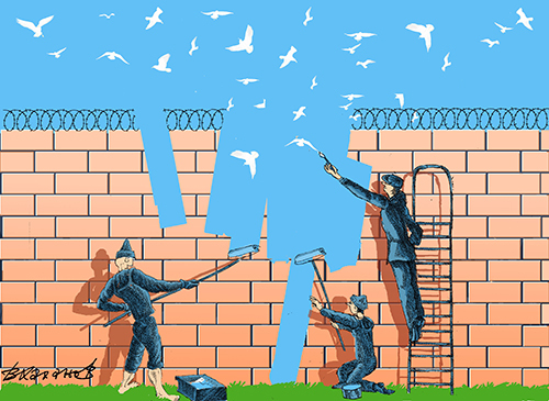 Wall By Vladimir Khakhanov | Politics Cartoon | TOONPOOL