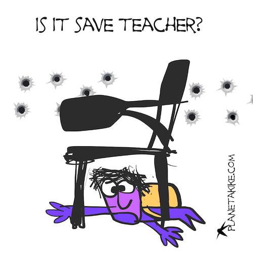 Cartoon: is it save teacher? (medium) by Kike Estrada tagged is,it,save,teacher