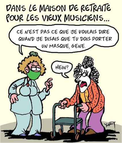 Cartoon: A la maison de retraite (medium) by Karsten Schley tagged pensions,retraites,musiciens,art,gloire,kiss,medias,gene,simmons,pensions,retraites,musiciens,art,gloire,kiss,medias,gene,simmons