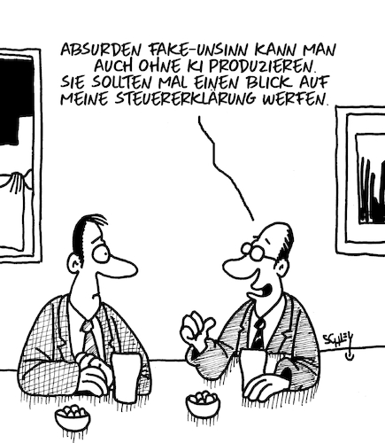 Cartoon: Absurd! (medium) by Karsten Schley tagged ki,fake,technik,forschung,computer,digitales,steuern,geld,steuerhinterziehung,finanzen,gesellschaft,medien,ki,fake,technik,forschung,computer,digitales,steuern,geld,steuerhinterziehung,finanzen,gesellschaft,medien