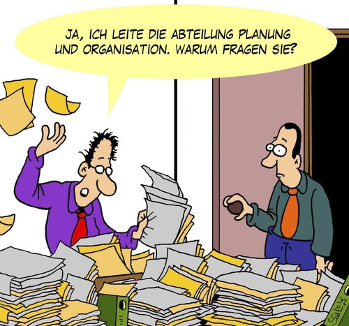 Cartoon: Abteilungsleiter (medium) by Karsten Schley tagged planung,organisation,wirtschaft,business,arbeit,arbeitgeber,arbeitnehmer,abteilungsleiter,ordnung,planung,organisation,wirtschaft,business,arbeit,arbeitgeber,arbeitnehmer,abteilungsleiter,ordnung