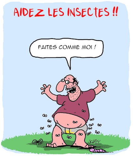 Cartoon: Aidez les Insectes ! (medium) by Karsten Schley tagged environnement,insectes,agriculture,pollution,climat,secheresse,politique,environnement,insectes,agriculture,pollution,climat,secheresse,politique