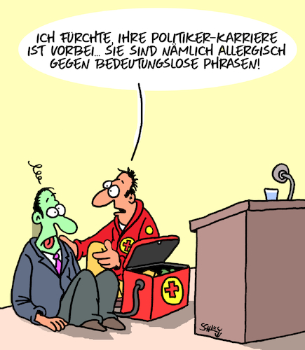 Cartoon: Allergie (medium) by Karsten Schley tagged allergien,gesundheit,karriere,politik,politiker,gesellschaft,kommunikation,reden,gesetze,sprache,deutschland,europa,allergien,gesundheit,karriere,politik,politiker,gesellschaft,kommunikation,reden,gesetze,sprache,deutschland,europa