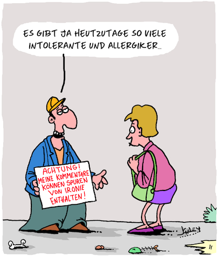 Cartoon: Allergien (medium) by Karsten Schley tagged gesundheit,intoleranz,allergien,humor,kommunikation,beziehungen,medien,politik,gesellschaft,gesundheit,intoleranz,allergien,humor,kommunikation,beziehungen,medien,politik,gesellschaft