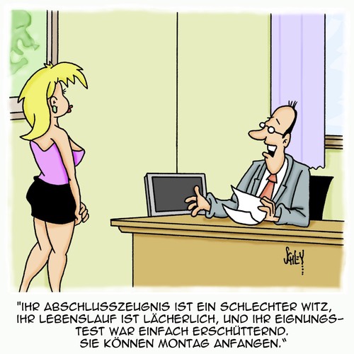 Cartoon: Anfangen (medium) by Karsten Schley tagged jobs,arbeit,arbeitgeber,arbeitnehmer,business,bewerbungen,karriere,lebenslauf,frauen,männer,jobs,arbeit,arbeitgeber,arbeitnehmer,business,bewerbungen,karriere,lebenslauf,frauen,männer