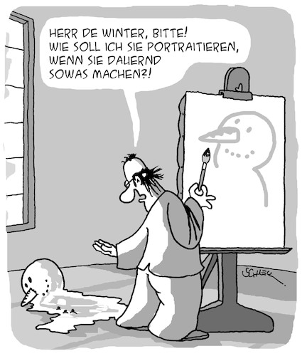 Cartoon: Armer Künstler (medium) by Karsten Schley tagged kunst,portraits,künstler,modelle,arbeit,bilder,malerei,kunst,portraits,künstler,modelle,arbeit,bilder,malerei