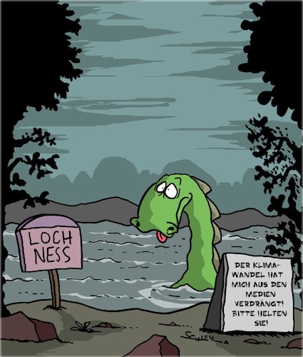 Cartoon: Armes Monster... (medium) by Karsten Schley tagged nessie,klimawandel,umwelt,medien,journalisten,natur,panik,hysterie,gesellschaft,nessie,klimawandel,umwelt,medien,journalisten,natur,panik,hysterie,gesellschaft