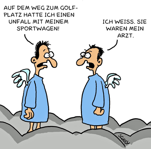 Cartoon: Arzt (medium) by Karsten Schley tagged ärzte,unfall,sport,sportwagen,golf,arzthonorare,krankenkassen,gesellschaft,gesundheit,religion,ärzte,unfall,sport,sportwagen,golf,arzthonorare,krankenkassen,gesellschaft,gesundheit,religion