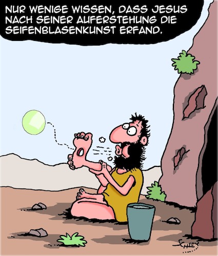 Cartoon: Auferstehung (medium) by Karsten Schley tagged religion,jesus,glaube,bibel,christentum,auferstehung,gott,religion,jesus,glaube,bibel,christentum,auferstehung,gott