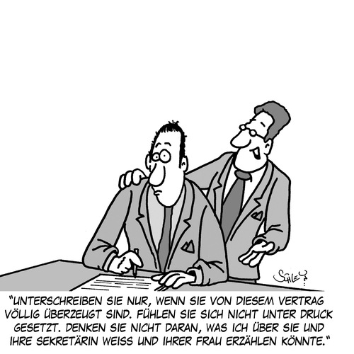 Cartoon: Aus voller Überzeugung (medium) by Karsten Schley tagged verkaufen,verträge,wirtschaft,business,geld,profit,umsatz,gesellschaft,ehebruch,betrug,familie,liebe,ehe,verkäufer,business,wirtschaft,verträge,verkaufen,verkäufer,ehe,liebe,familie,betrug,ehebruch,gesellschaft,umsatz,profit,geld