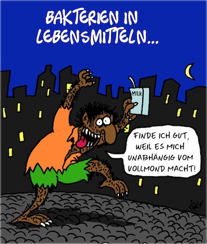 Cartoon: Bakterien... (medium) by Karsten Schley tagged lebensmittelsicherheit,einzelhandel,industrie,profite,kapitalismus,gesundheit,politik,lebensmittelsicherheit,einzelhandel,industrie,profite,kapitalismus,gesundheit,politik