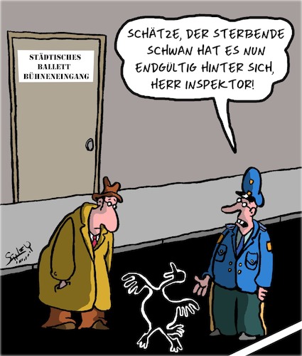 Cartoon: Ballett (medium) by Karsten Schley tagged ballett,kunst,kultur,kriminalität,polizei,opfer,tod,gesellschaft,ballett,kunst,kultur,kriminalität,polizei,opfer,tod,gesellschaft