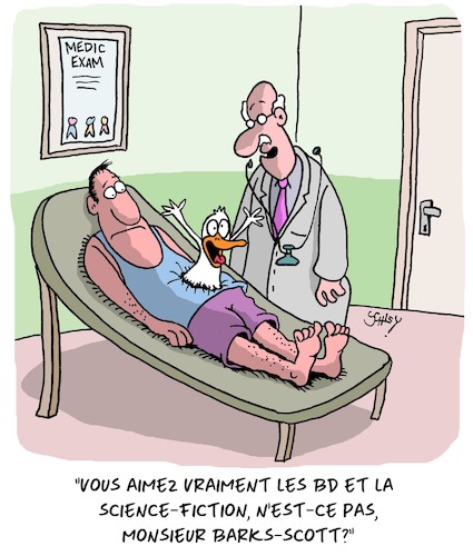 Cartoon: BD et la science-fiction (medium) by Karsten Schley tagged bd,science,fiction,medecins,patients,sante,divertissement,medias,ridley,scott,carl,barks,societe,culture,bd,science,fiction,medecins,patients,sante,divertissement,medias,ridley,scott,carl,barks,societe,culture