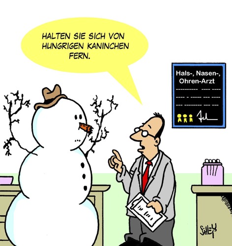 Cartoon: Beim Arzt (medium) by Karsten Schley tagged gesundheit,wetter,schnee,winter,schneemänner,ärzte,tiere,kaninchen,natur,gesundheit,wetter,schnee,winter,schneemänner,ärzte,tiere,kaninchen,natur