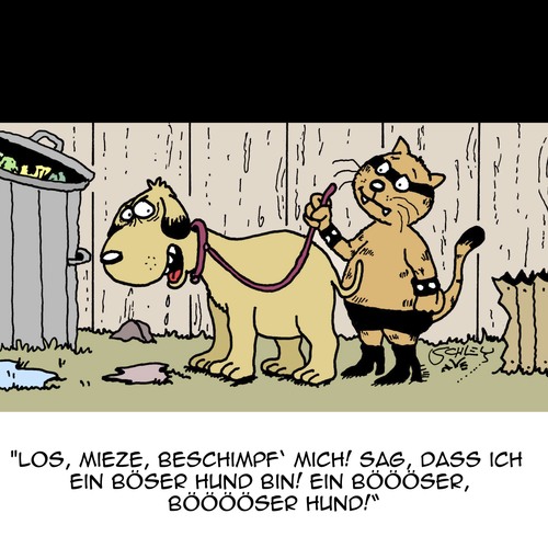 Cartoon: Beschimpf mich! (medium) by Karsten Schley tagged sadomaso,tiere,hunde,katzen,sprache,erotik,sadomaso,tiere,hunde,katzen,sex,sprache,erotik