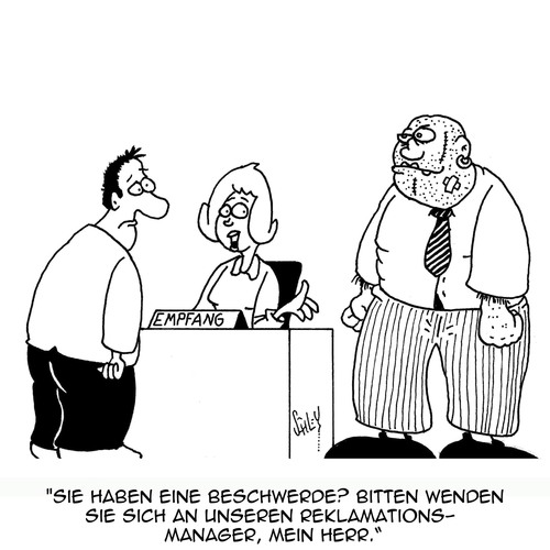 Cartoon: Beschwerde (medium) by Karsten Schley tagged business,arbeit,jobs,kunden,kundenservice,reklamationen,beschwerden,service,management,business,arbeit,jobs,kunden,kundenservice,reklamationen,beschwerden,service,management