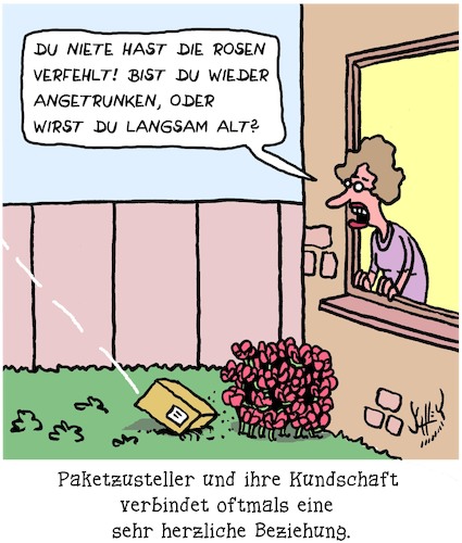 Cartoon: Beziehung (medium) by Karsten Schley tagged pakete,paketzustellung,post,dhl,hermes,ups,dpd,gls,kundschaft,kundenservice,bestellungen,transport,gesellschaft,wirtschaft,business,pakete,paketzustellung,post,dhl,hermes,ups,dpd,gls,kundschaft,kundenservice,bestellungen,transport,gesellschaft,wirtschaft,business