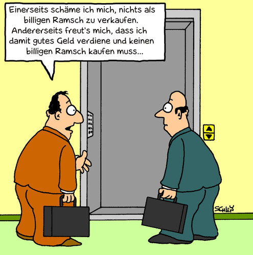 Cartoon: Billiger Ramsch (medium) by Karsten Schley tagged verkaufen,verkäufer,geld,gesellschaft,wirtschaft,verkaufen,verkäufer,geld,gesellschaft,wirtschaft,handel,ramsch,müll,verkauf,kaufen,vertreter