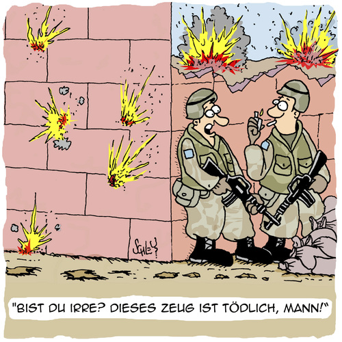 Cartoon: Bist du IRRE??!! (medium) by Karsten Schley tagged bundeswehr,kampf,krieg,soldaten,rauchverbot,gesundheit,nichtraucherschutz,rauchen,rauchen,nichtraucherschutz,gesundheit,rauchverbot,soldaten,krieg,kampf,bundeswehr