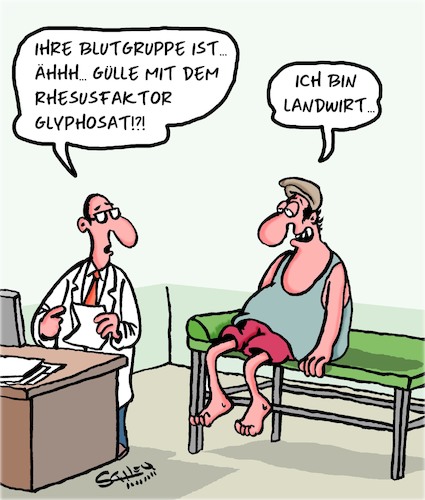 Cartoon: Blut! (medium) by Karsten Schley tagged blutgruppen,gesundheit,ärzte,patienten,umwelt,grundwasserverschmutzung,insekten,glyphosat,landwirte,dünger,gülle,fördergelder,politik,blutgruppen,gesundheit,ärzte,patienten,umwelt,grundwasserverschmutzung,insekten,glyphosat,landwirte,dünger,gülle,fördergelder,politik