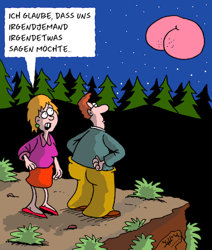 Cartoon: Botschaft (medium) by Karsten Schley tagged botschaften,nacht,weltraum,mond,erde,astronomie,männer,frauen,beziehungen,hintern,botschaften,nacht,weltraum,mond,erde,astronomie,männer,frauen,beziehungen,hintern