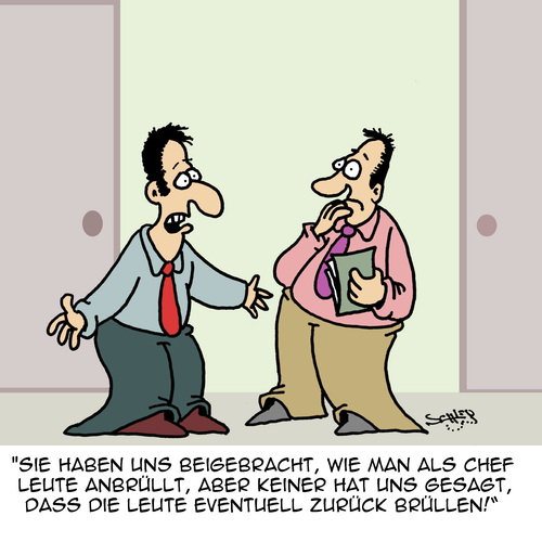 Cartoon: BRÜLL!! (medium) by Karsten Schley tagged arbeitgeber,arbeitnehmer,wirtschaft,führungskräfte,ausbildung,mitarbeiterführung,kommunikation,vorgesetzte,arbeiter,jobs,business,büro,industrie,arbeitgeber,arbeitnehmer,wirtschaft,führungskräfte,ausbildung,mitarbeiterführung,kommunikation,vorgesetzte,arbeiter,jobs,business,büro,industrie