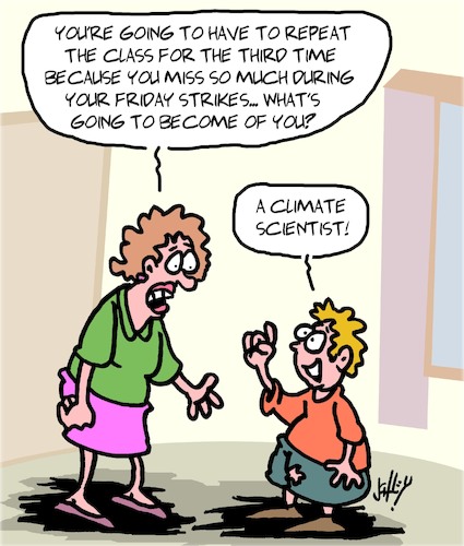 Cartoon: Career (medium) by Karsten Schley tagged climate,school,strikes,education,science,fff,families,politics,children,society,climate,school,strikes,education,science,fff,families,politics,children,society