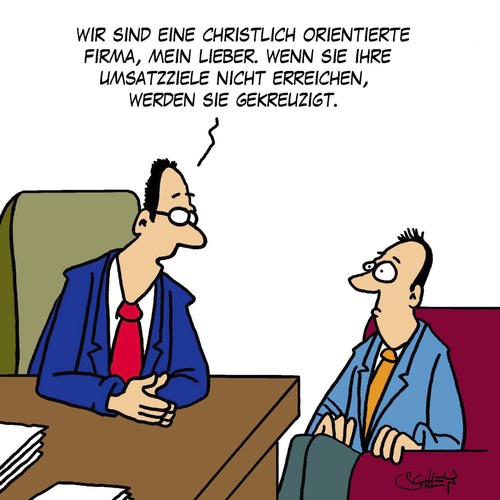 Cartoon: Christlich (medium) by Karsten Schley tagged business,wirtschaft,verkaufen,umsatz,umsatzziele,zielvorgaben,christentum,religion,arbeitgeber,arbeitnehmer,geld,business,wirtschaft,verkaufen,umsatz,umsatzziele,zielvorgaben,christentum,religion,arbeitgeber,arbeitnehmer,geld