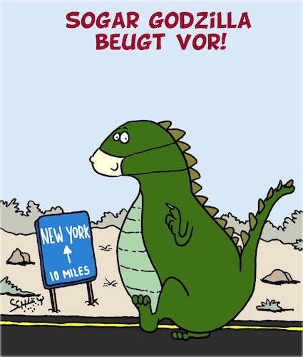 Cartoon: Corona - Vorbeugung hilft! (medium) by Karsten Schley tagged corona,vorbeugung,gesundheit,medien,politik,filme,godzilla,horror,unterhaltung,gesellschaft,corona,vorbeugung,gesundheit,medien,politik,filme,godzilla,horror,unterhaltung,gesellschaft