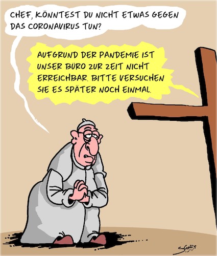 Cartoon: Corona und der Papst (medium) by Karsten Schley tagged corona,papst,franziskus,kirche,vatikan,katholizismus,gott,religion,gesundheit,gesellschaft,corona,papst,franziskus,kirche,vatikan,katholizismus,gott,religion,gesundheit,gesellschaft