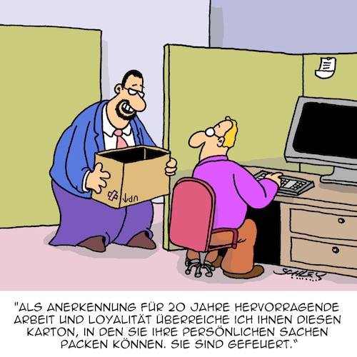 Cartoon: Dank und Anerkennung (medium) by Karsten Schley tagged arbeit,arbeitgeber,arbeitnehmer,anerkennung,belohnung,büro,industrie,ethik,wirtschaft,business,anstand,karriere,arbeit,arbeitgeber,arbeitnehmer,anerkennung,belohnung,büro,industrie,ethik,wirtschaft,business,anstand,karriere