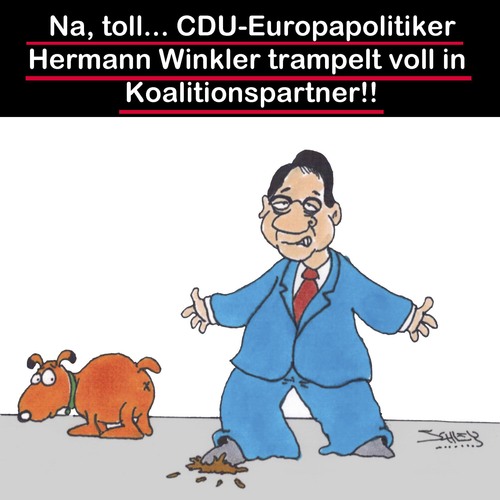 Cartoon: DAS geht ja gut los... (medium) by Karsten Schley tagged innenpolitik,koalitionen,europapolitik,hermann,winkler,cdu,afd,demokratie,innenpolitik,koalitionen,europapolitik,hermann,winkler,cdu,afd,demokratie