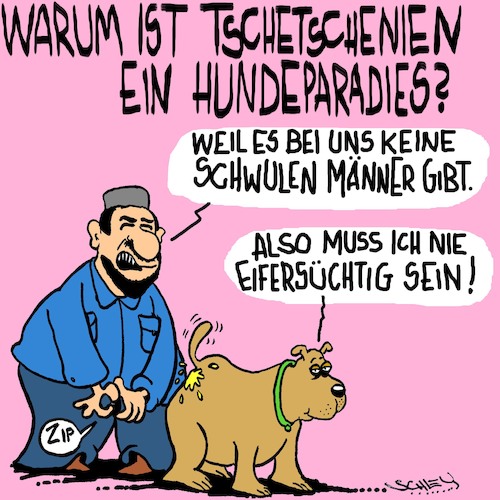 Cartoon: Das Paradies (medium) by Karsten Schley tagged tschetschenien,kadyrov,homosexuelle,tod,verfolgung,lynchjustiz,politik,russland,putin,tschetschenien,kadyrov,homosexuelle,tod,verfolgung,lynchjustiz,politik,russland,putin