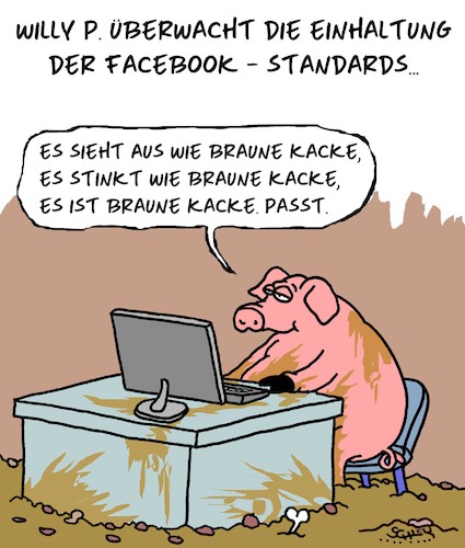 Cartoon: Das passt. (medium) by Karsten Schley tagged facebook,hasskommentare,rassismus,medien,internet,computer,technik,demokratie,meinung,polemik,standards,gesellschaft,deutschland,europa,profit,kapitalismus,facebook,hasskommentare,rassismus,medien,internet,computer,technik,demokratie,meinung,polemik,standards,gesellschaft,deutschland,europa,profit,kapitalismus