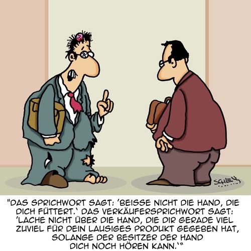 Cartoon: Das Sprichwort sagt... (medium) by Karsten Schley tagged verkaufen,verkäufer,sprichworte,business,wirtschaft,marketing,umsatz,kunden,geld,verkaufen,verkäufer,sprichworte,business,wirtschaft,marketing,umsatz,kunden,geld