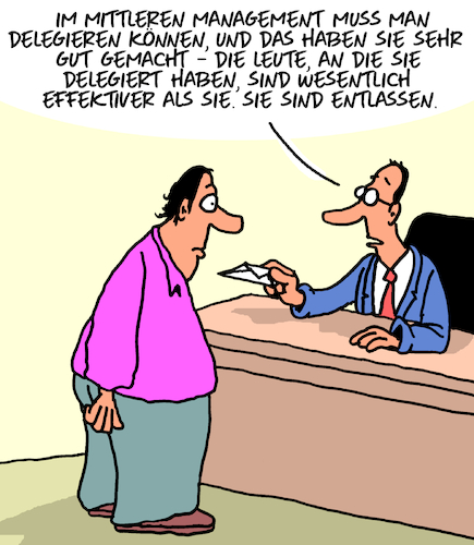 Cartoon: Delegieren (medium) by Karsten Schley tagged arbeit,arbeitgeber,arbeitnehmer,management,vorgesetzte,kompetenz,delegieren,wirtschaft,business,effektivität,gesellschaft,arbeit,arbeitgeber,arbeitnehmer,management,vorgesetzte,kompetenz,delegieren,wirtschaft,business,effektivität,gesellschaft