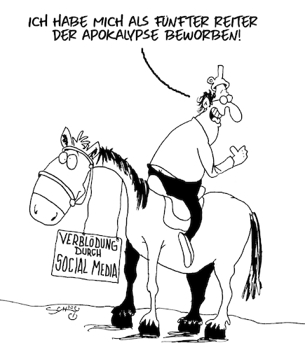 Cartoon: Der Fünfte Reite (medium) by Karsten Schley tagged social,media,sozialverhalten,technik,fakenews,computer,internet,wissenschaft,realität,politik,sucht,meinung,stimmungsmache,demokratie,social,media,sozialverhalten,technik,fakenews,computer,internet,wissenschaft,realität,politik,sucht,meinung,stimmungsmache,demokratie