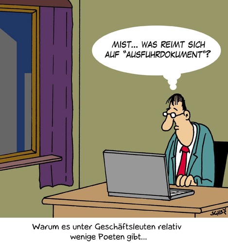 Cartoon: Dichter (medium) by Karsten Schley tagged literatur,gedichte,dichter,außenhandel,export,wirtschaft,business,handel,verkaufen,geld,jobs,literatur,gedichte,dichter,außenhandel,export,wirtschaft,business,handel,verkaufen,geld,jobs