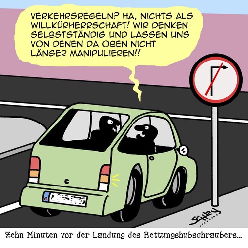 Cartoon: Die da oben... (medium) by Karsten Schley tagged regeln,demokratie,verschwörungstheorien,realtitätsverlust,leugnung,strassenverkehr,despoten,diktaturen,gesundheit,bildung,gesellschaft,regeln,demokratie,verschwörungstheorien,realtitätsverlust,leugnung,strassenverkehr,despoten,diktaturen,gesundheit,bildung,gesellschaft