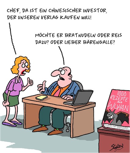 Cartoon: Die Investoren kommen (medium) by Karsten Schley tagged wirtschaft,business,investoren,china,profite,übernahmen,europa,usa,politik,coronavirus,wuhan,gesellschaft,wirtschaft,business,investoren,china,profite,übernahmen,europa,usa,politik,coronavirus,wuhan,gesellschaft