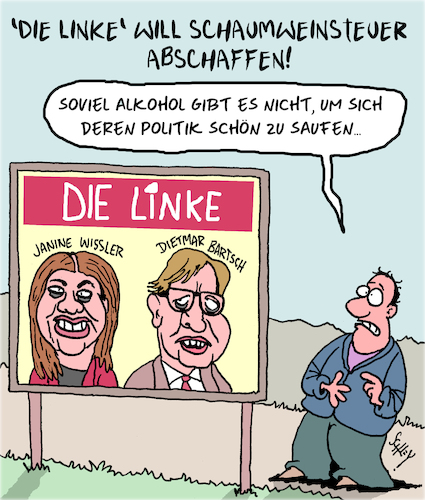 Cartoon: Die Linke und Alkohol (medium) by Karsten Schley tagged linke,politik,parteien,demokratie,sed,wahlen,steuern,sozialismus,gesellschaft,deutschland,linke,politik,parteien,demokratie,sed,wahlen,steuern,sozialismus,gesellschaft,deutschland