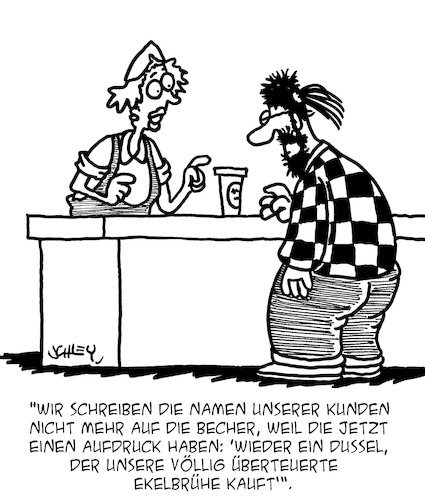 Cartoon: Dienst am Kunden (medium) by Karsten Schley tagged kaffee,kunden,gastronomie,konsum,kundenservice,kaffeebecher,fastfood,restaurantketten,wirtschaft,business,werbung,preise,mode,gesellschaft,kaffee,kunden,gastronomie,konsum,kundenservice,kaffeebecher,fastfood,restaurantketten,wirtschaft,business,werbung,preise,mode,gesellschaft