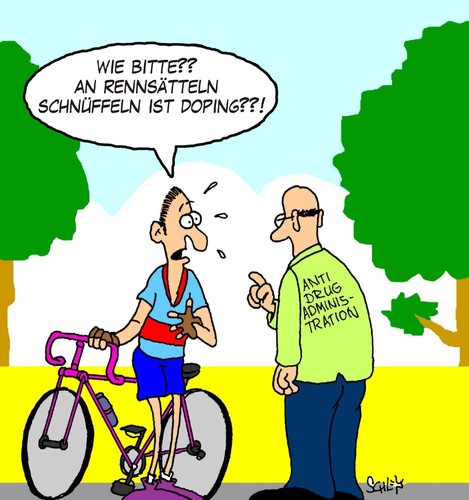 Cartoon: Doping! (medium) by Karsten Schley tagged sport,radrennen,doping,drogen