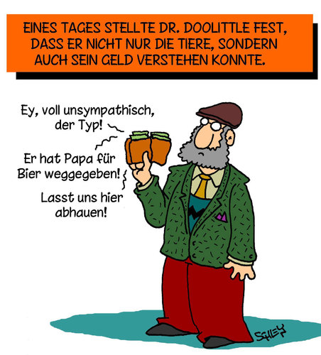 Cartoon: Dr. Doolittle (medium) by Karsten Schley tagged tiere,geld,investments,business,wirtschaft,gesellschaft,tiere,geld,investments,business,wirtschaft,gesellschaft