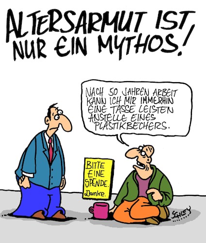 Cartoon: Ein Mythos (medium) by Karsten Schley tagged alter,rente,altersarmut,geld,einkommen,soziales,arbeit,kapitalismus,ausbeutung,alter,rente,altersarmut,geld,einkommen,soziales,arbeit,kapitalismus,ausbeutung