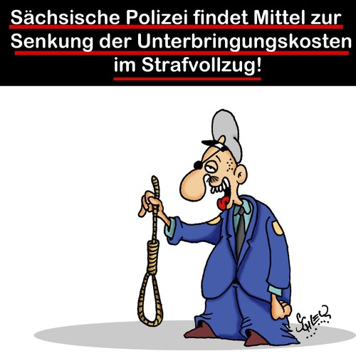 Cartoon: Endlösung (medium) by Karsten Schley tagged terroristen,politik,deutschland,gesellschaft,strafvollzug,tod,polizei,justiz,sachsen,terror,albakr,albakr,terror,sachsen,justiz,polizei,tod,strafvollzug,gesellschaft,deutschland,politik,terroristen