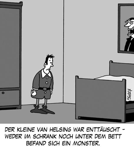 Cartoon: Enttäuscht (medium) by Karsten Schley tagged kinder,monster,familie,literatur,jugend,ängste,kinder,monster,familie,literatur,jugend,ängste